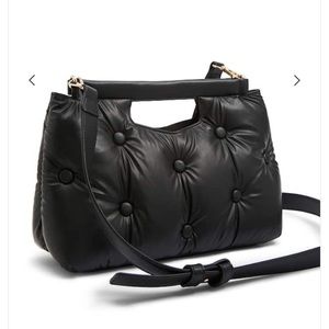 Faux Leather Cushioned Shoulder Bag